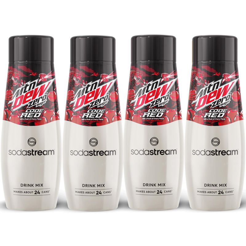 SodaStream MTN Dew Code Red Zero Sugar Drink Mix (440ml, Pack of 4)
