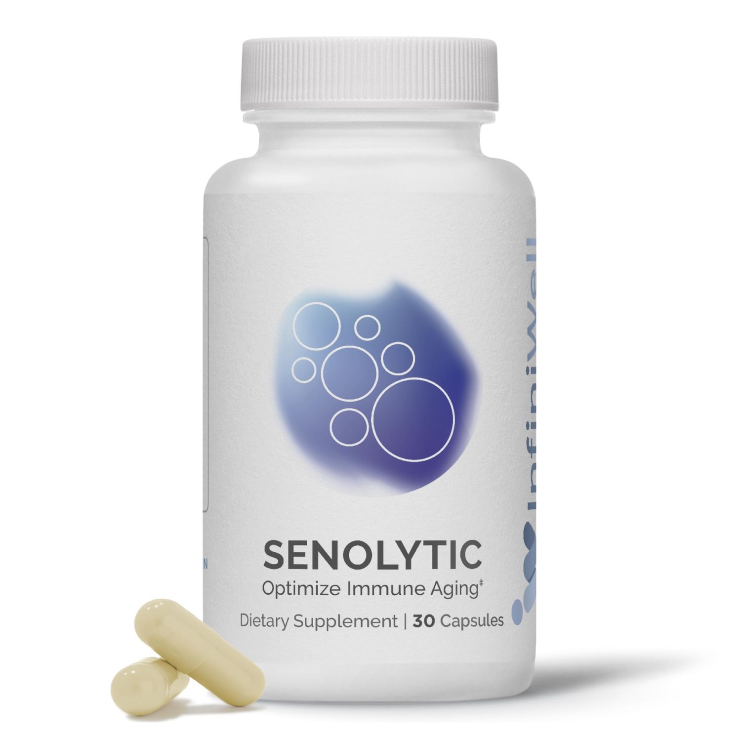 InfiniWell Senolytic Supplement for Cellular Aging, Fisetin, Quercetin, Pterostilbene, Resveratrol Curcumin, Promotes Healthy Aging, 30 Capsules (1 Month Supply)