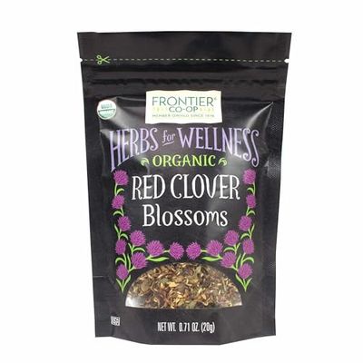 Frontier Co-op Organic Whole Red Clover Blossoms, 0.71oz - Fragrant, Natural and Versatile for Garnishes and Red Clover Tea - Kosher, Non-Irradiated