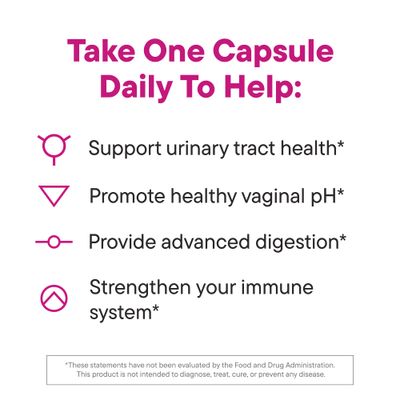 Daily Nouri Women s Probiotic Vaginal, Digestive, Immune Health UTI Support Whole Cranberry Vegan Ahiflower Omega Oil 30-Day Supply