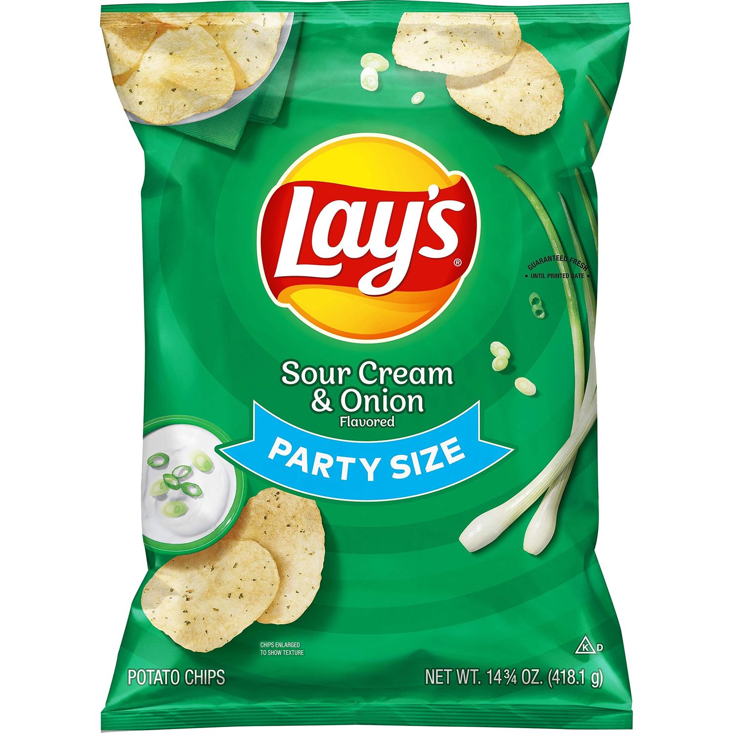 Lay&#39;s Sour Cream Onion Potato Chips, Party Size! (14.75 Ounce)