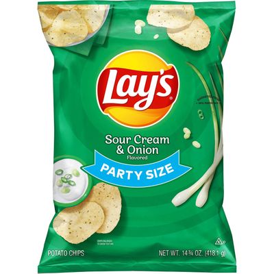 Lay&#39;s Sour Cream Onion Potato Chips, Party Size! (14.75 Ounce)