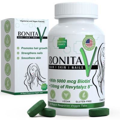 Essential Source Biotin (Biotina Vitaminas) - Hair Skin Nails Vitamins for Women Men - 5000 mcg - Hair Growth Support Supplements - 30 Tablets - with Revytalyz 5, Vitamin A, C, B12 - Made in USA