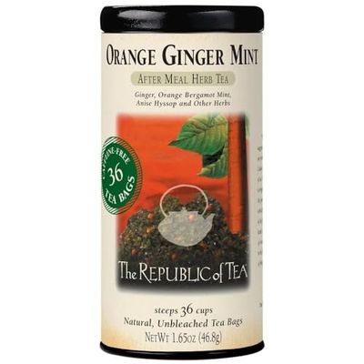 The Republic of Tea - Orange Ginger Mint Herbal Tea, 36 Tea Bag, Tin Caffeine-free
