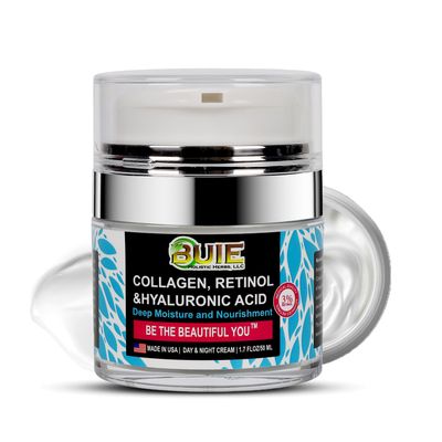 BUIE Collagen Face Moisturizer - Anti-aging Retinol Cream for Face, Neck D collet with Hyaluronic Acid - Collagen, Retinol, Hyaluronic Acid Day Night Cream - All Skin Types - 1.7 FL OZ