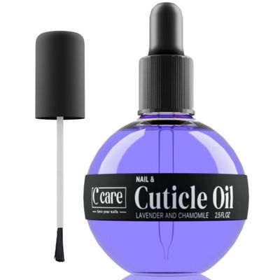 C CARE Lavender and chamomile Cuticle Oil For Nails - Repairs Cuticles Overnight - Moisturizes and Strengthens Nails and Cuticles - Dropper Brush included - 2.5oz