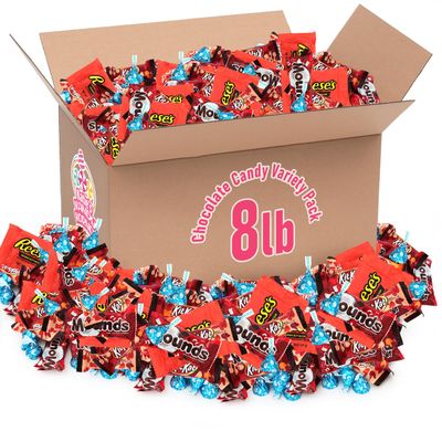 Chocolate Candy Variety Pack, 8lb Pack of Bulk Chocolate Candy Individually Wrapped, Perfect Assortment for Stocking Stuffers, Ideal Assorted Chocolates for Family and Friends