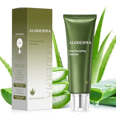 Aloderma Firming Nourishing Facial Wash Made with Organic Aloe Vera - Moisturizing Face Wash for Dry, Aging Skin, Replenishing Aloe Vera Facial Cleanser for Women Men - Hydrate, Rejuvenate, 4.2oz