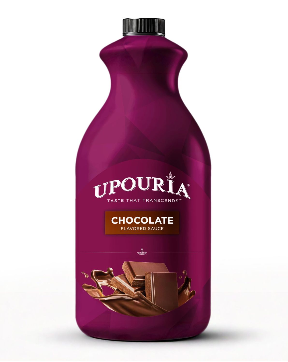 Upouria Chocolate Flavored Sauce, Chocolate Sauce for Hot Cold Beverages, Enhances Cakes, Frappes, Smoothies, Gluten-Free, Low Sodium, 64oz Bottle, Pump Not Included