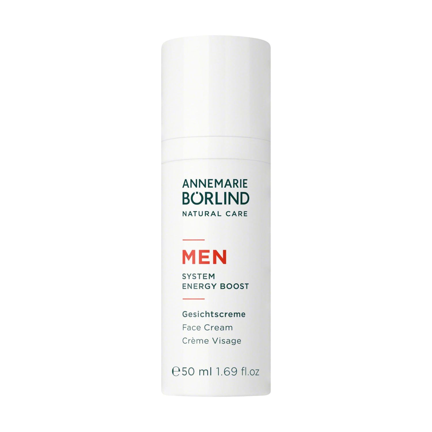 ANNEMARIE B RLIND - MEN SYSTEM ENERGY BOOST Face Cream - energizing, nourishing firming facial care, with organic juniper extract Aloe Vera, vegan, 1.69 Fl. Oz.