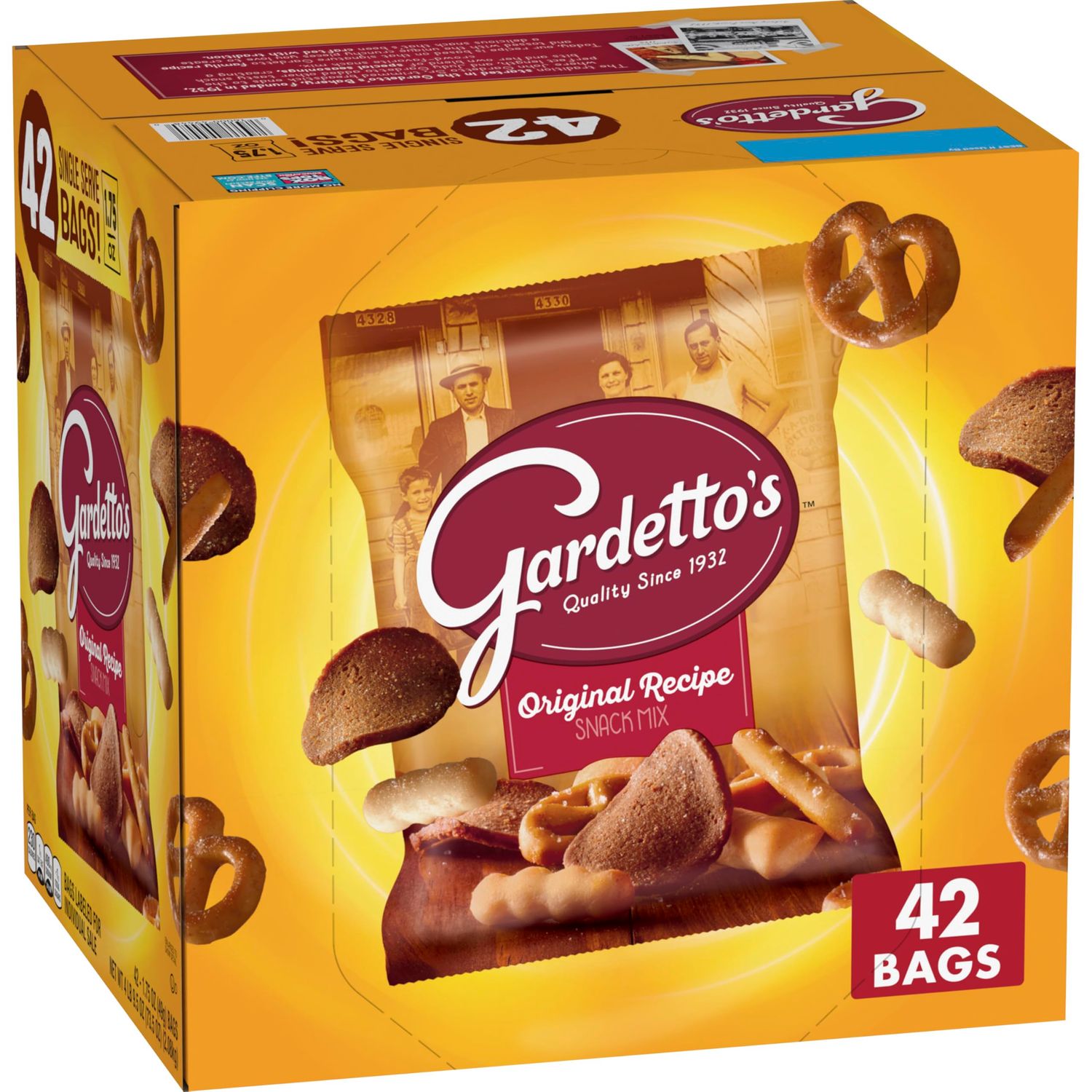 Gardetto&#39;s Snack Party Mix, Original Recipe, Multipack Pub Mix Bags, 1.75 oz (Pack of 42)