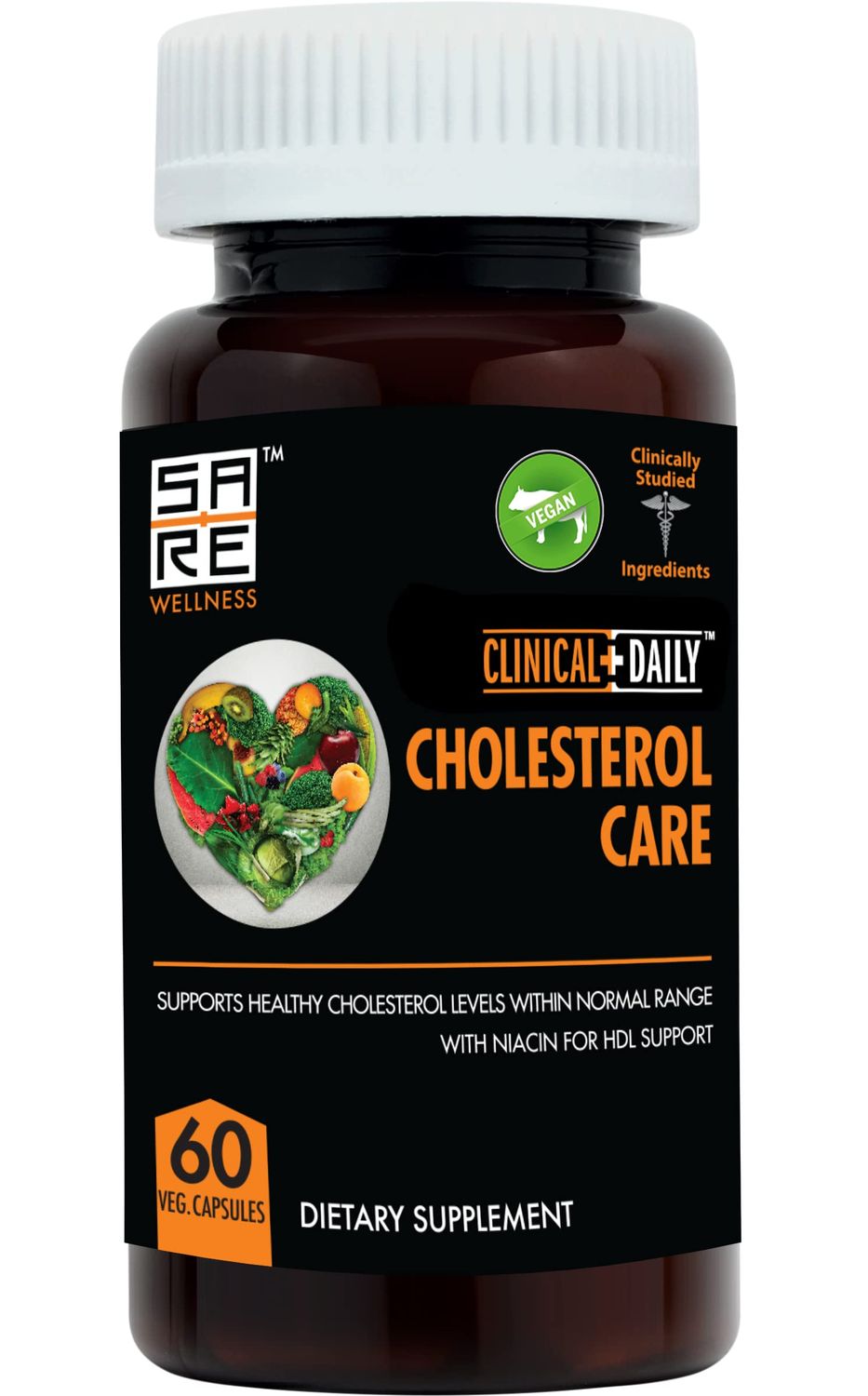 Clinical Daily Cholesterol Care Supplement. Vegan Cholesterol and Triglyceride Supplements. Plant Sterols Supplements Cholesterol Support with Guggul, Garlic, Niacin. 60 Capsules