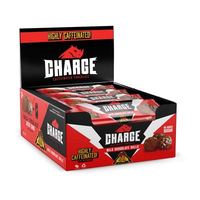 Charge Chocolate MILK CHOCOLATE 12 Packs of 3-54mg Caffeine, No Added Sugar, Vegetarian - by Charge Caffeinated Chocolates
