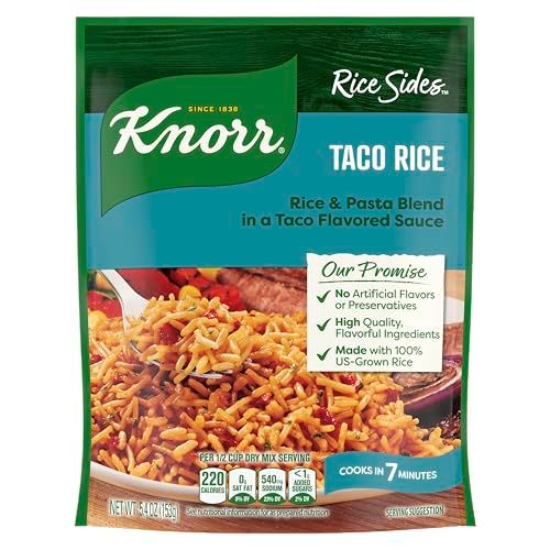 Knorr Rice Sides Taco Rice For a Tasty Rice Side Dish No Artificial Flavors or Preservatives, No Added MSG 5.4 oz
