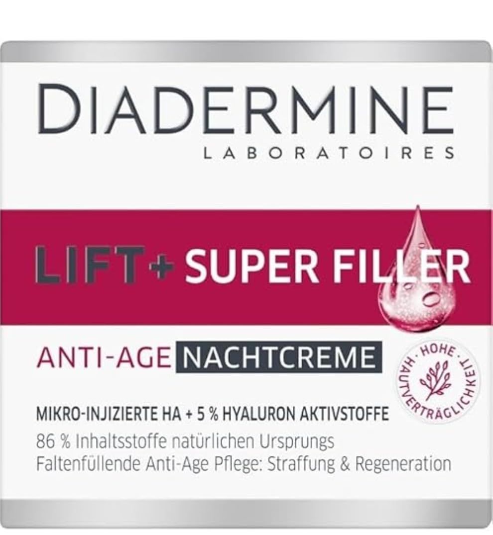 Diadermine Lift Superfiller Hyaluron Anti-Age Night Cream - 1.76 Fl.oz (50 ml)