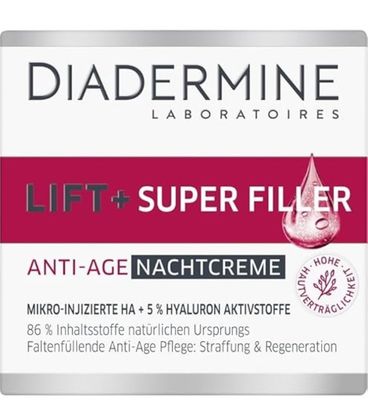 Diadermine Lift Superfiller Hyaluron Anti-Age Night Cream - 1.76 Fl.oz (50 ml)