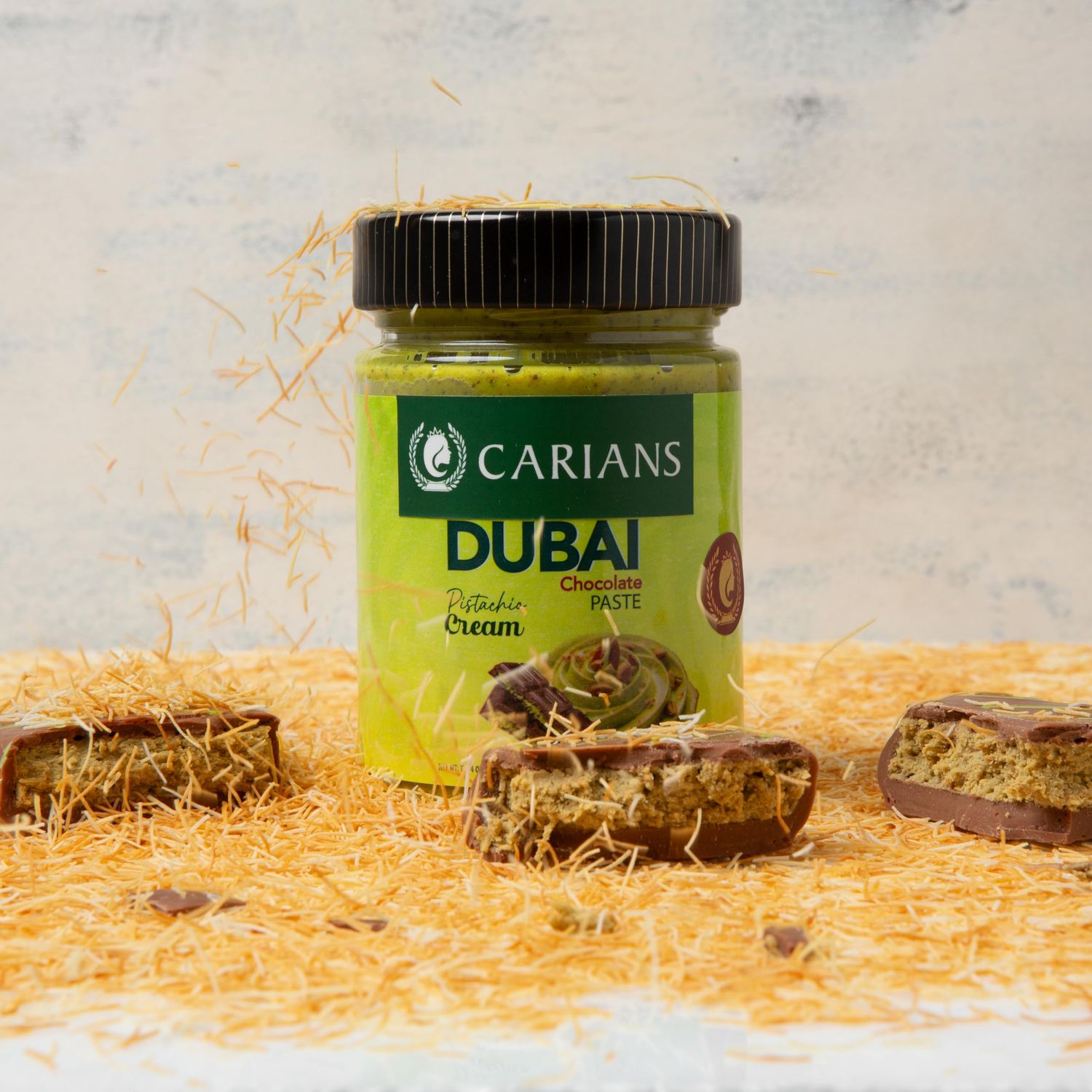 CARIANS Pistachio Cream for Dubai Chocolate, Rich Pistachio Milky Cream with Kataifi for Viral Dubai Chocolate Bar, Paste, Spread