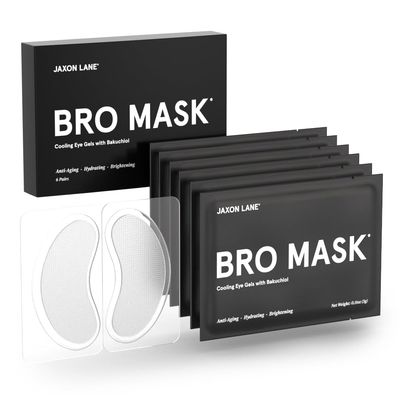 BRO MASK Under Eye Gel Pads: Cooling Eye Patches for Dark Circles and Puffiness Anti Aging Hydrogel Eye Patch Set Bakuchiol, Green Tea, Hyaluronic Acid, Caffeine, NiacinamideVit B3 (2 X 6 Pairs)