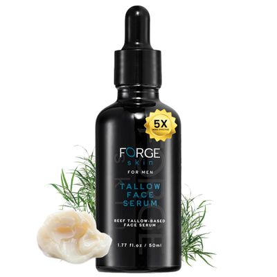 Original Forge Skin Men&#39;s Anti-Wrinkle Night Beef Tallow for Face Skin Care - 50ML Green Tea Face Serum Brightening Serum Skincare For Men Pore Minimizing Beef Tallow for Skin Glow and Hydration