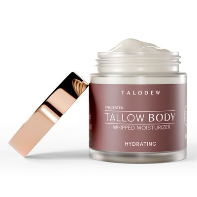 Talodew Beef Tallow Moisturizer - Whipped Hydrating FaceBody Moisturizer with Natural Grass Fed Beef Tallow, Argan Oil - Unscented Moisturizer Calms Dry Skin Conditions - All Skin Types - 4 fl. Oz
