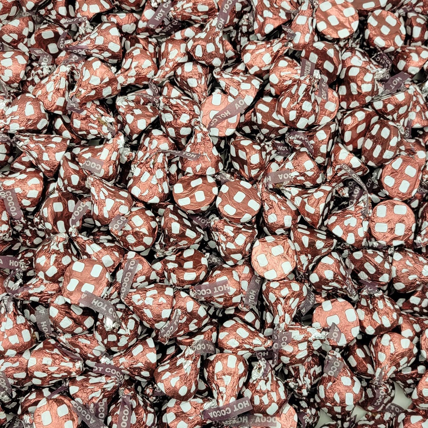 Hersheys Kisses Hot Cocoa Candy With Marshmallow Flavored Creme Center - Individually Wrapped Bulk Chocolate - 4 Pound