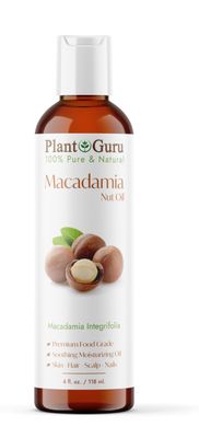 Macadamia Nut Oil 4 fl. oz. Unrefined Cold Pressed 100 Pure Natural - Skin, Hair, Body Face Moisturizer.