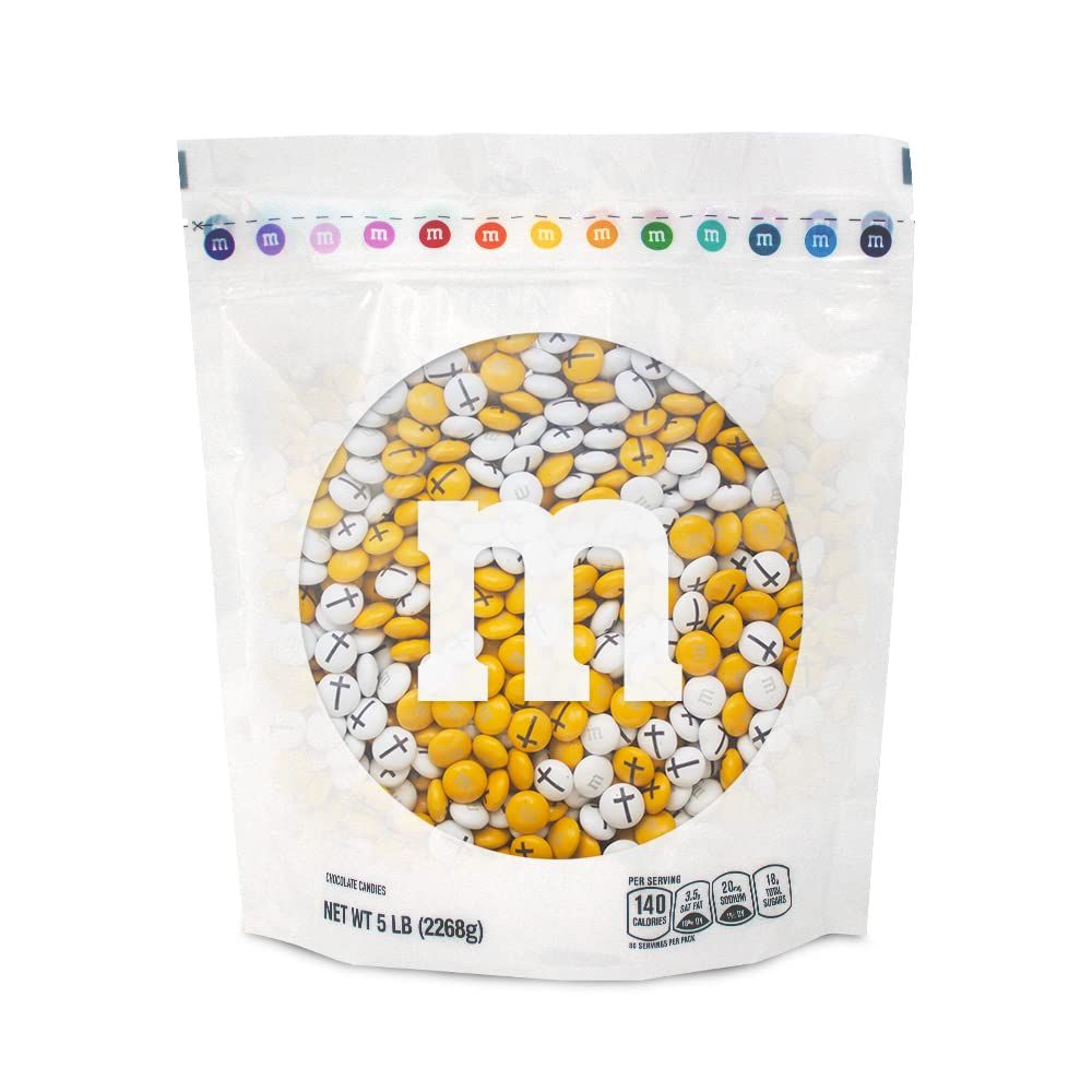 MM S WORLD Milk Chocolate Religious Ceremony Candy 5lb Bulk with Printed Cross Clipart for Baptism Christening Gifts First Communion Cupcakes Confirmation Party Favors and Decorations