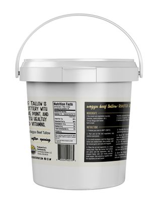 Premium Wagyu Beef Tallow Rendered 1.5 lb Tub Rich Buttery High in Nutrients Cornhusker Kitchen