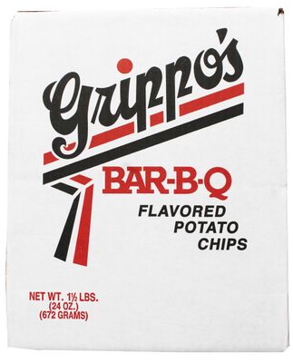 Grippo&#39;s 1.5 LB Bulk BBQ Potato Chips (Pack of 2), Includes GreenZep Sticker