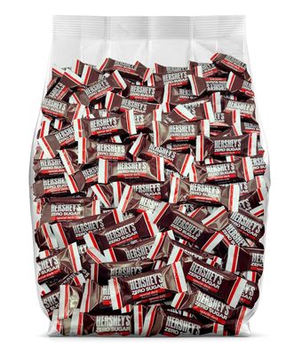 Hershey Sugar Free Dark Chocolate Miniature Bars - Bulk Special Dark Chocolate with Zero Sugar - Individually Wrapped Bulk Chocolate - Sugar Free Hershey Dark Chocolate - 50 Pieces
