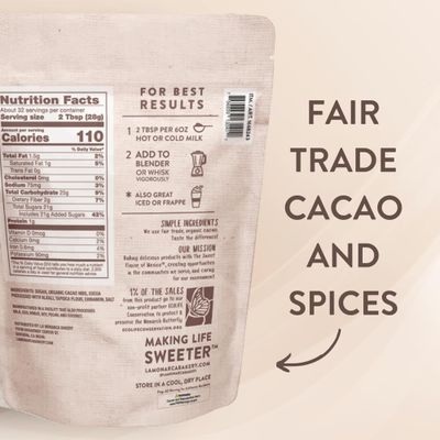 Mexican Hot Chocolate, 32 Ounce (2lb), Authentic Mexican Style Hot Chocolate Mix with Organic Cacao Beans and Cinnamon by La Monarca Bakery