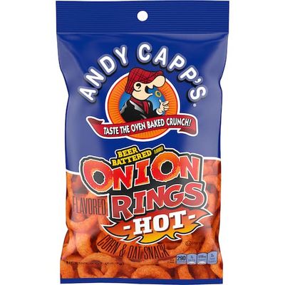 Andy Capp&#39;s Beer Battered Onion Rings Hot, 2 Oz Bag, (3-Pack)