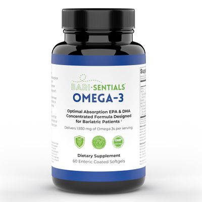 R-Kane Nutritionals Barisentials Omega-3 Supplement - 1,930mg EPA DHA Per Serving- Designed for Bariatric Patients- High Absorption MAG-03 Technology - 60 Coated Softgels (1-Month Supply)