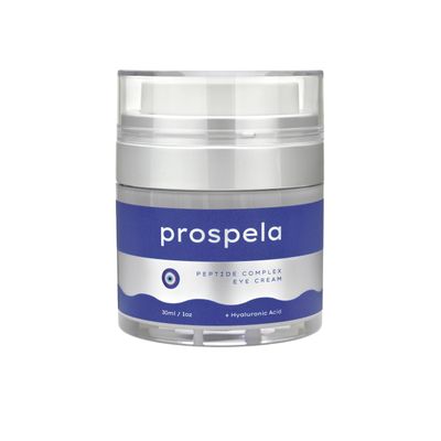 Prospela Peptide Complex Eye Cream Moisturizer: Firming, Plumping and Hydrating. With Hyaluronic Acid and Peptides to Boost Collagen Production. Parabens-Free, Dye-Free, Airless Jar. - 30 ml.