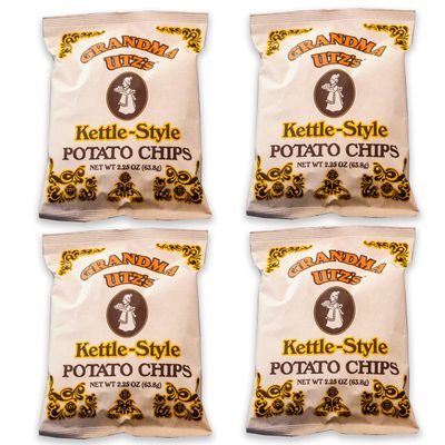 Utz Handcooked Grandma Kettle Potato Chips - Thick, Crunchy, Delicious - 4, 2.25oz bags