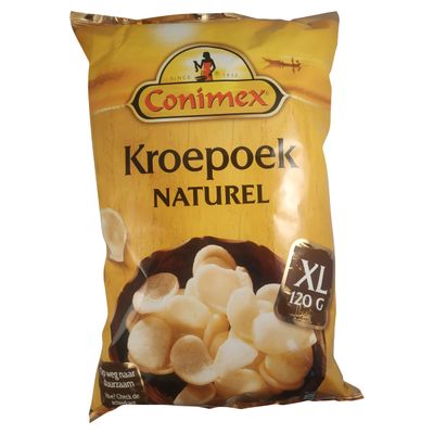 Prawn Chips Krupuk Conimex Prawn Crackers Natural Kroepoek 4.23 Ounce Total Weight