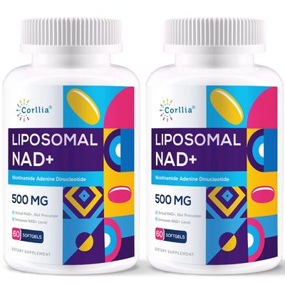 Corllia Liposomal NAD 500mg with TMG 250mg Softgels, Nicotinamide Riboside Alternative, Actual NAD Supplement, 120 Servings
