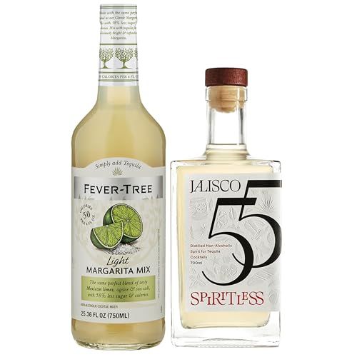 Spiritless Jalisco 55 Distilled Non-Alcoholic Tequila Bundle with Margarita Mix - Margarita - Premium Zero-Proof Liquor Spirits for a Refreshing Experience