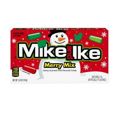 Mike Ike, Merry Mix Theater Box - Christmas Candy, 5 Ounce