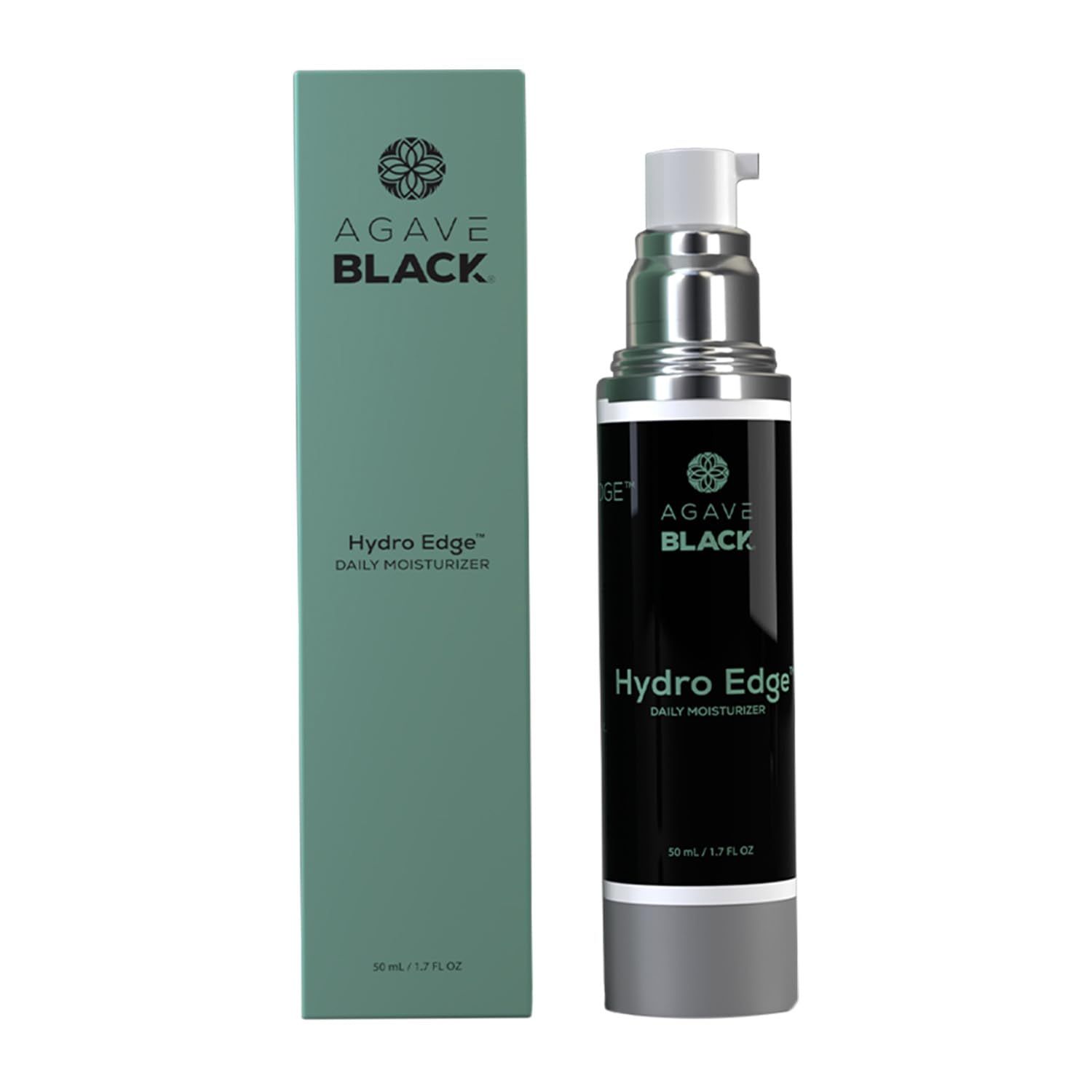 Agave Black - Hydro Edge Men&#39;s Daily Face Moisturizer for Sensitive, Dry Oily Skin, Made with Hyaluronic Acid Natural Ingredients, Hydrating Anti Aging Face Cream
