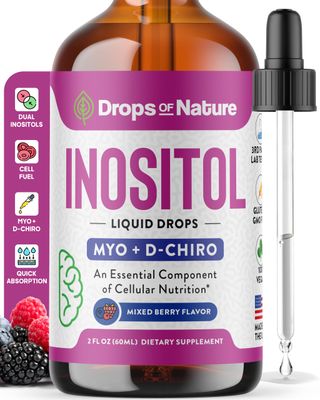 Inositol Supplement - Pure Potent Myo-Inositol Vitamins for Women - Vegan, Easy Liquid Dose - Non-GMO Liquid Drops to Support Mental Clarity, Cellular Health and General Wellness (Mixed Berry, 60ml)