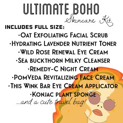 Natural Skincare Gift Set for Women - Hydrating Face Cleanser, Moisturizer Eye Cream - Clean Beauty Facial Kit with Botanical Ingredients - Perfect Self Care or Mother s Day Gift by Boho Aromatic