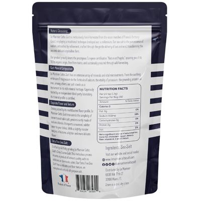 Le Marinier French Sea Salt Extra Fine, 8.81oz - 0.6lb. Mineral Rich, Unrefined French Sea Salt 100 Natural, Hand Harvested Mineral from the Celtic Sea (0.6lb Extra Fine)