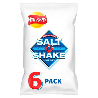 Walkers Salt and Shake Multipack Crisps, 6 x 24 g
