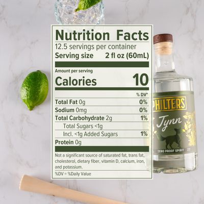 Philters Non-Alcoholic Jynn, Zero Proof Gin Spirit, Alternative Drink Made in USA, All Natural Flavors, 25 Fl Oz