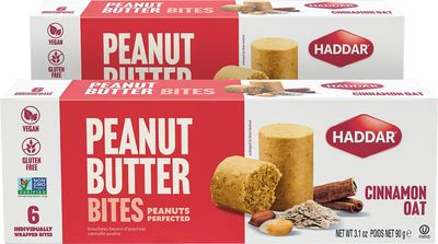 Haddar Cinnamon Oat Peanut Butter Bites, (2 Pack - 12 Bites) Gluten Free PB Bites Individually Wrapped Plant Based Protein Snack No Artificial Ingredients