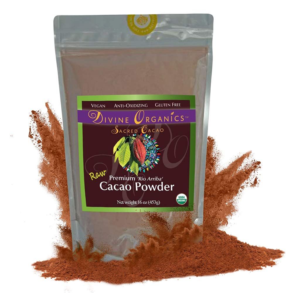 Divine Organics Raw Cacao PowderRaw Cocoa Powder - Certified Organic - Premium Rio Arriba - Smoothies, Hot Chocolate, Baking, Shakes, Add to Coffee - Rich in Magnesium (32oz)