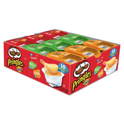 Pringles Snack Stacks, 3-Flavor Variety Pack (9-Original, 6-SourCream Onion, 3-Cheddar Cheese), 18-Count, 0.74-Ounce Packages (Pack of 2)