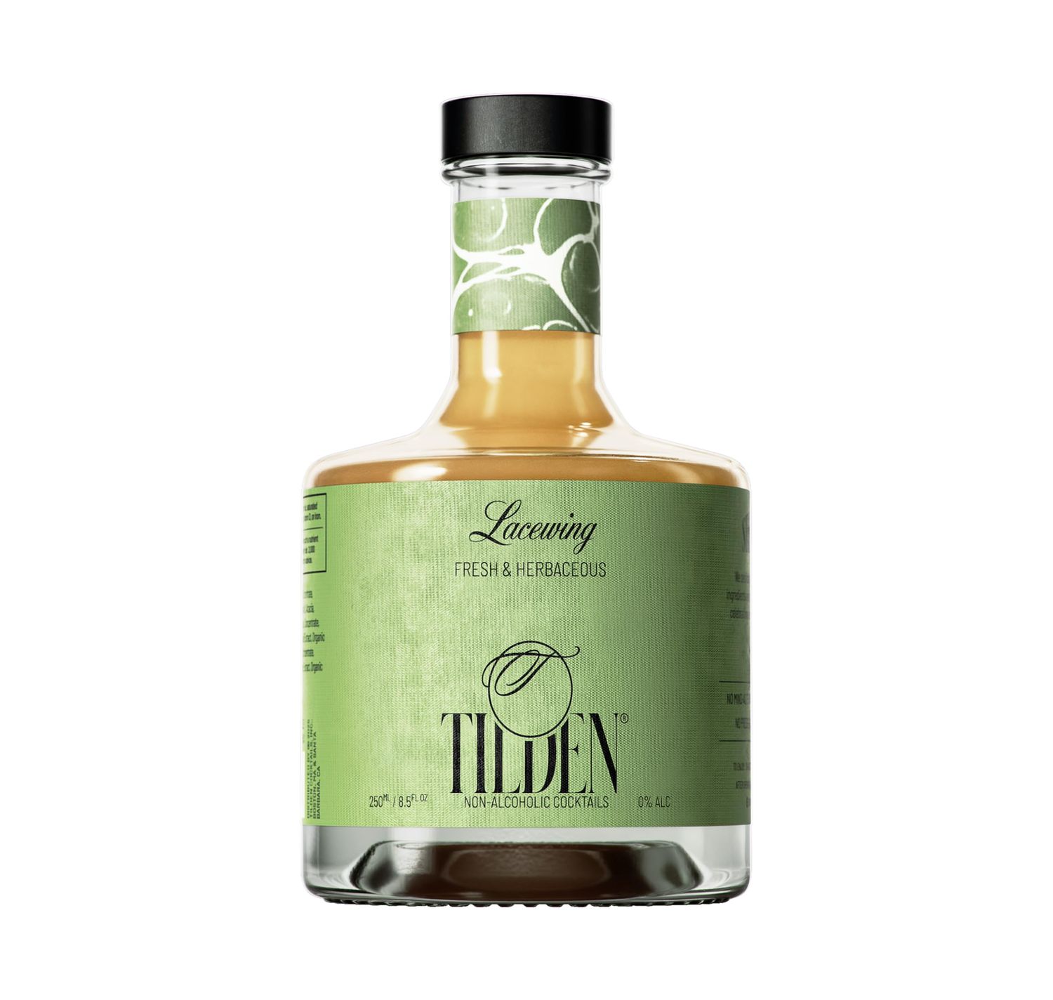 Tilden Lacewing, Non-Alcoholic Cocktail, Vegan and No Sugar Added, Cucumber, Basil, Lychee, and Juniper, 250ml