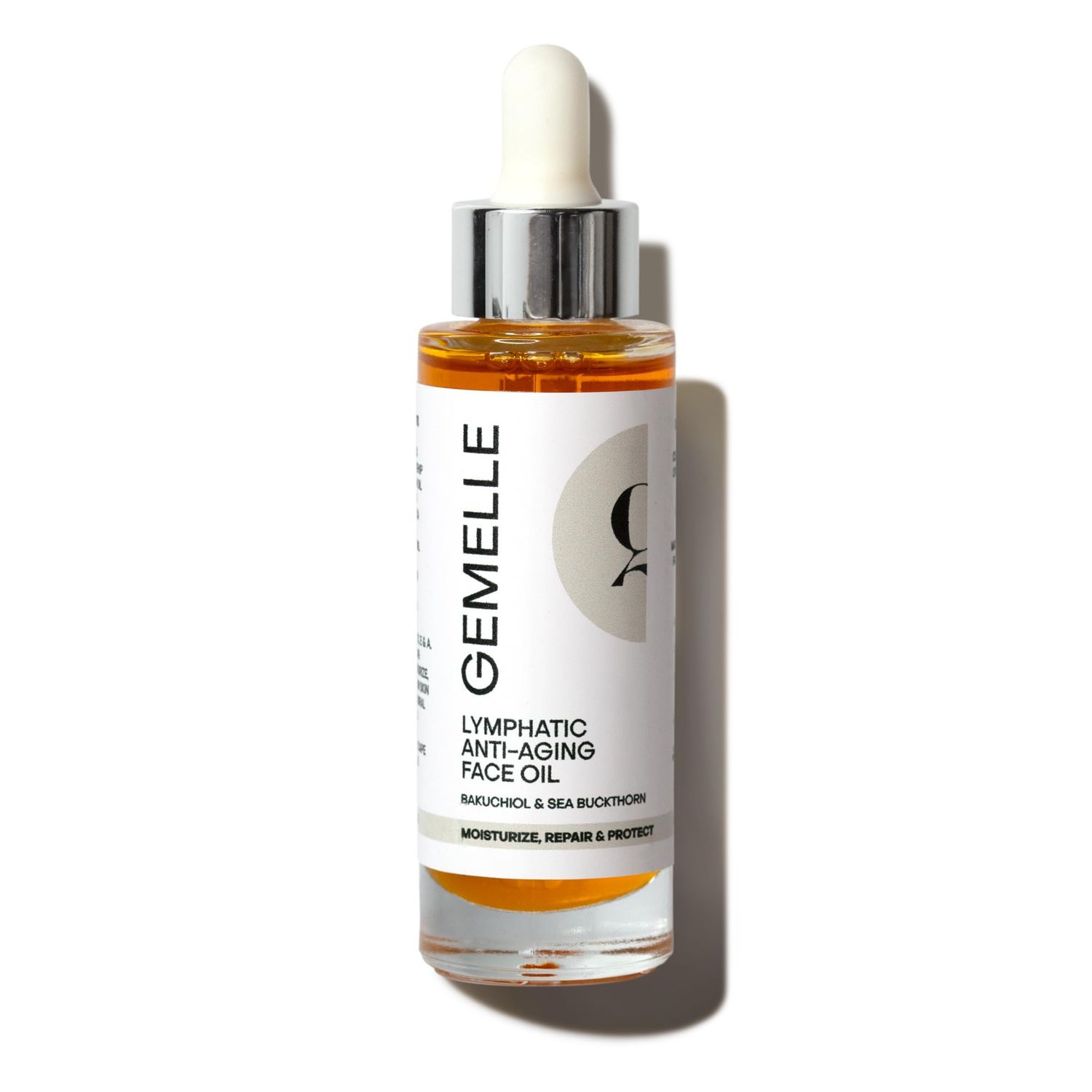 GEMELLE Lymphatic Anti-Aging Face Oil 6x Award Winner Packed with Vitamins C,E A Moisturize, Repair Protect Bakuchiol, Sea Buckthorn More! Paraben-Free, Natural Skin Care 30ml